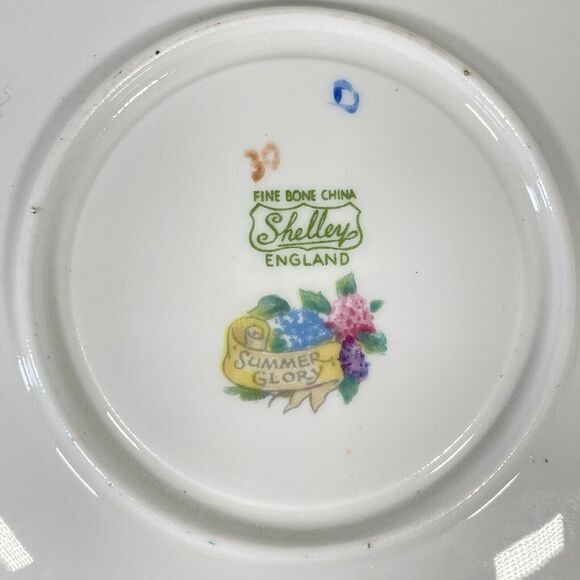 Shelly Vtg Tea Cup/Saucer Bone China Summer Glory Chintz Hydrangea Rare READ - Picture 4 of 9
